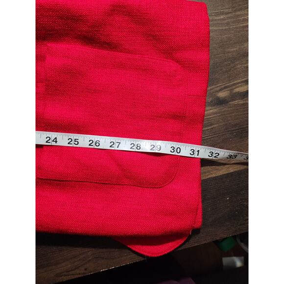 Essential Elements Vintage Single Button Red Christmas Blazer Size Large - Picture 9 of 9